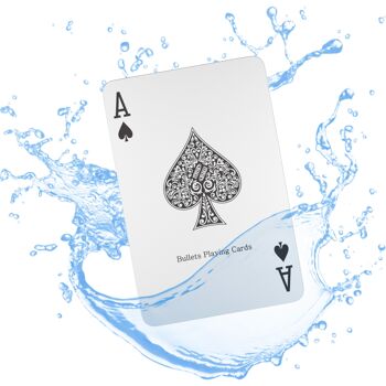 Bullets Playing Cards - cartes de poker en plastique, format poker, double pack, index jumbo, 2 caractères d'angle 5
