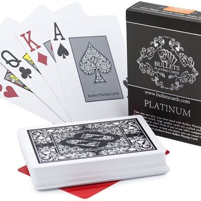 Naipes Bullets - Cartas de póquer de plástico "Platinum"