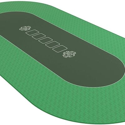 Bullets Playing Cards - poker mat 180x90cm, oval, green