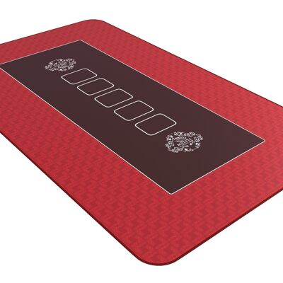 Bullets Playing Cards - tapis de poker 100x60cm, carré, rouge, design classique