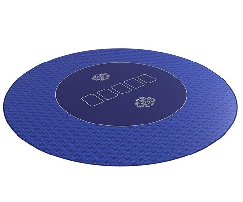 Bullets Playing Cards - Pokermatte rund, 100 cm, blau, klassisches Design