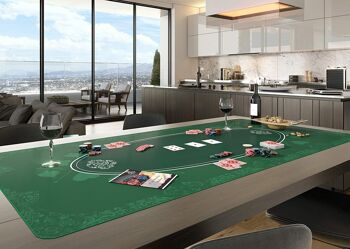 Bullets Playing Cards - tapis de poker 180x90cm, carré, vert, design casino 5