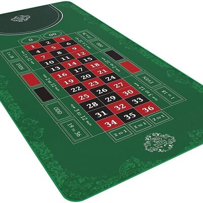 Bullets Playing Cards - Roulette mat, 180x90cm, green