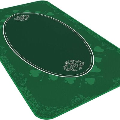 Bullets Playing Cards - Tapis de jeu universel 140x75cm, carré, vert, design casino