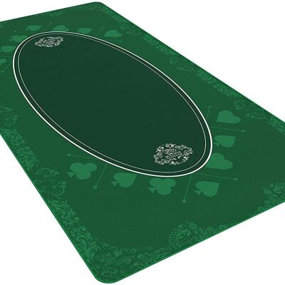 Bullets Playing Cards - Universal game mat 180x90cm, square, green, casino design