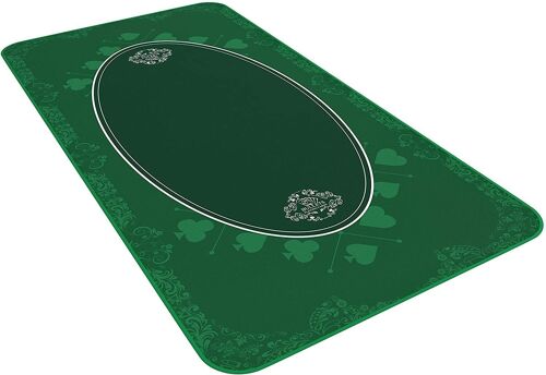 Bullets Playing Cards - Universal-Spiel-Matte 160x80cm, eckig, grün, Casino Design