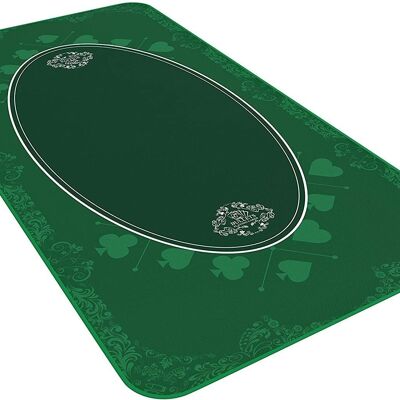 Bullets Playing Cards - Universal game mat 160x80cm, square, green, casino design