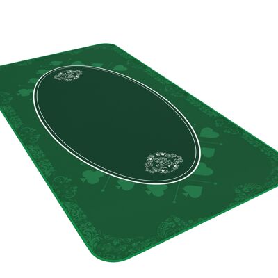 Bullets Playing Cards - tapis de poker, 140x75cm, vert, design casino