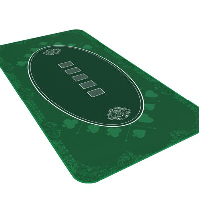 Bullets Playing Cards - tapis de poker, 160x80cm, vert, design casino