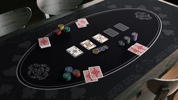 Bullets Playing Cards - tapis de poker, 80x80cm, noir, design casino 4