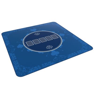 Carte da gioco Bullets - tappetino da poker, 80x80cm, blu, design casinò
