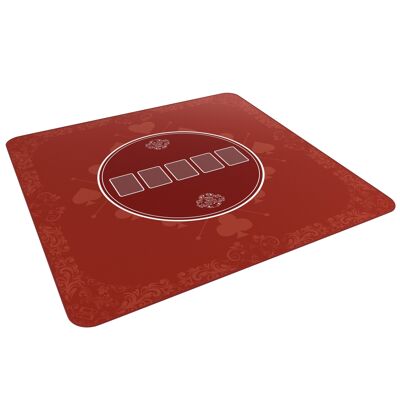 Carte da gioco Bullets - tappetino da poker, 80x80cm, rosso, design casinò