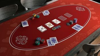 Bullets Playing Cards - tapis de poker, 80x80cm, rouge, design casino 4