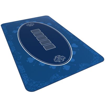 Carte da gioco Bullets - tappetino da poker, 100x60cm, blu, design casinò