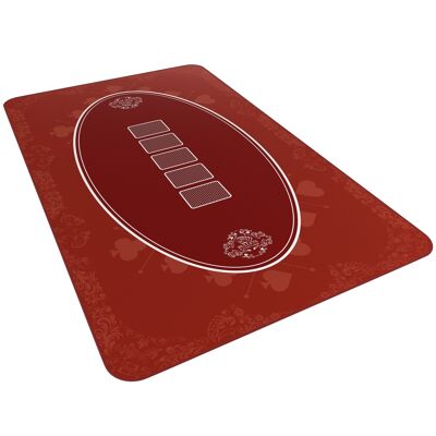 Carte da gioco Bullets - tappetino da poker, 100x60cm, rosso, design casinò