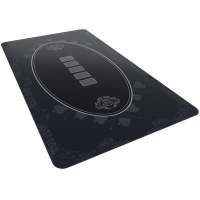 Carte da gioco Bullets - tappetino da poker, 140x75cm, nero, design casinò
