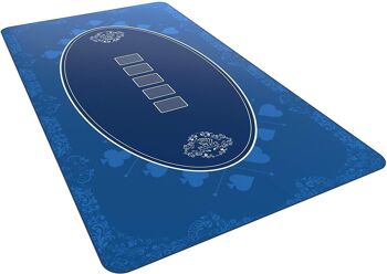 Bullets Playing Cards - tapis de poker, 140x75cm, bleu, design casino 1