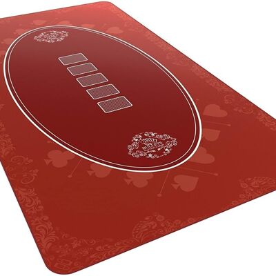 Bullets Playing Cards - tapis de poker, 140x75cm, rouge, design casino