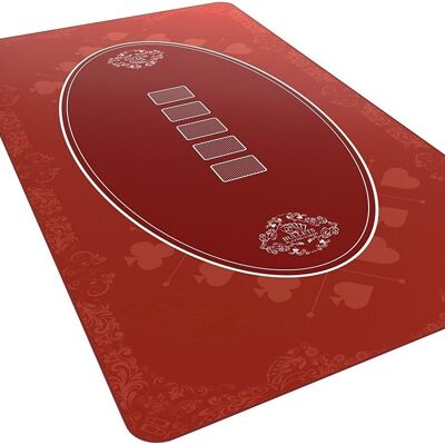 Bullets Playing Cards - poker mat, 140x75cm, red, casino design