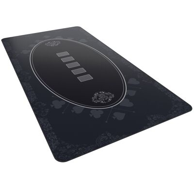 Carte da gioco Bullets - tappetino da poker, 160x80cm, nero, design casinò