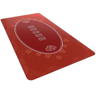 Bullets Playing Cards - tapis de poker, 160x80cm, rouge, design casino