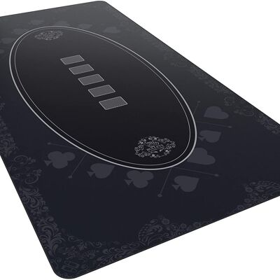 Carte da gioco Bullets - tappetino da poker 180x90cm, quadrato, nero, design casinò