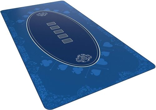 Bullets Playing Cards - Pokermatte 180x90cm, eckig, blau, Casino Design