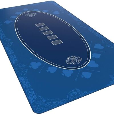 Bullets Playing Cards - poker mat 180x90cm, square, blue, casino design