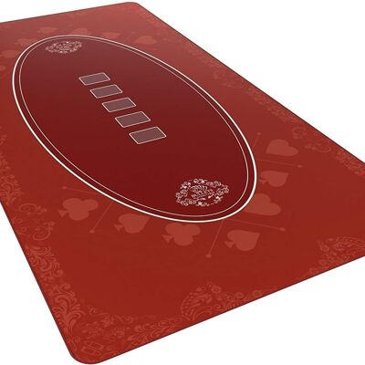 Carte da gioco Bullets - tappetino da poker 180x90cm, quadrato, rosso, design casinò