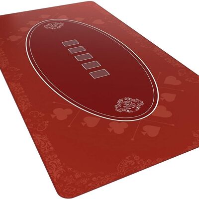 Naipes Bullets - tapete de póquer 180x90cm, cuadrado, rojo, diseño de casino