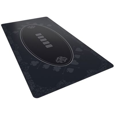 Carte da gioco Bullets - tappetino da poker, 200x100cm, nero, design casinò