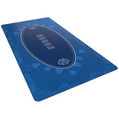 Carte da gioco Bullets - tappetino da poker, 200x100cm, blu, design casinò