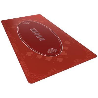 Bullets Playing Cards - Pokermatte, 200x100cm, rot, Casino Design