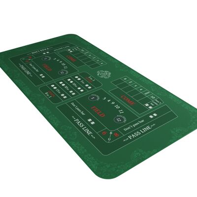 Bullets Playing Cards - Craps mat 180x90cm, green