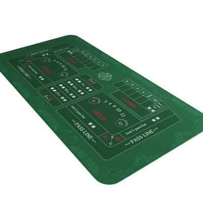 Bullets Playing Cards - Craps mat 180x90cm, green