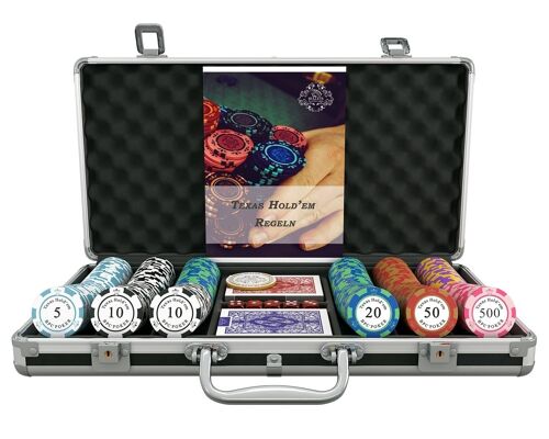 Bullets Playing Cards - Pokerkoffer mit 300 Clay-Chips - CARMELA
