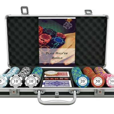 Bullets Playing Cards - Pokerkoffer mit 300 Clay-Chips - CARMELA