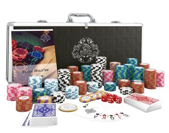 Cartes à jouer Bullets - Coffret de poker avec 500 jetons d'argile - CARMELA 2