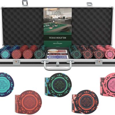 Cartes à jouer Bullets - Coffret de poker avec 500 jetons d'argile (sans valeurs) - CORRADO