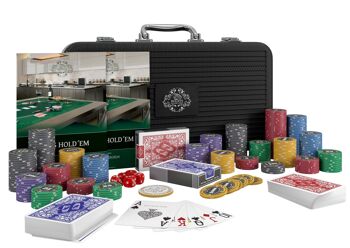Cartes à jouer Bullets - Coffret de poker avec 300 jetons en céramique - SILVIO 2