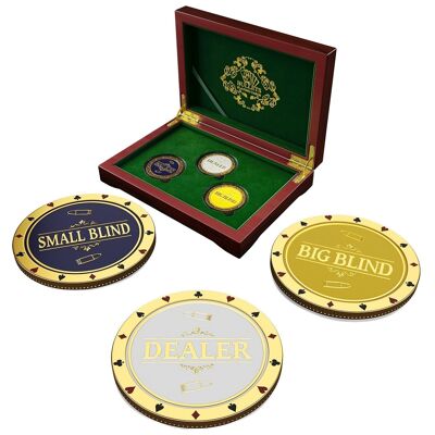 Carte da gioco Bullets - Set di bottoni del mazziere in confezione regalo