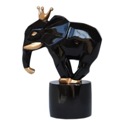Decorative sculpture FACETED ELEPHANT BLACK S