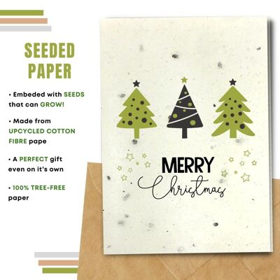 Cartolina di Natale senza plastica, confezione di alberi di Natale da 8