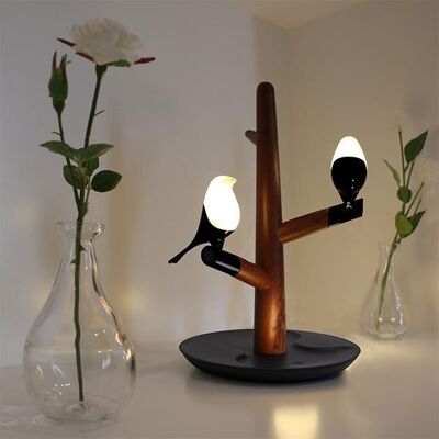 Bird's Nest Table Lamp - Walnut - UK
