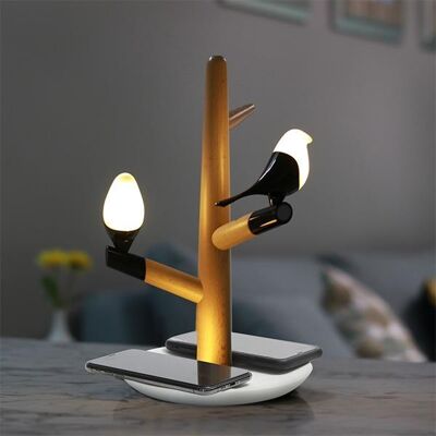 Bird's Nest Table Lamp - Light Oak - UK
