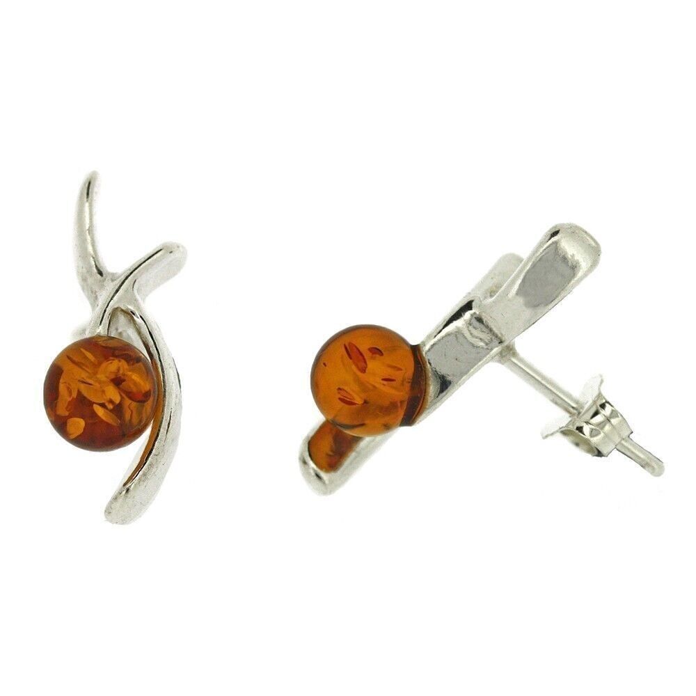 Cognac Amber Romance 'Kiss' Stud e scatola di presentazione