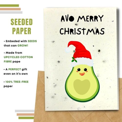 Eco Christmas Card, Avo Merry Christmas Pack Of 8