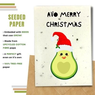 Tarjeta de Navidad ecológica, Avo Merry Christmas Pack de 8