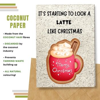 Carte de Noël écologique, il ressemble à un Latte comme Noël Pack de 8 9