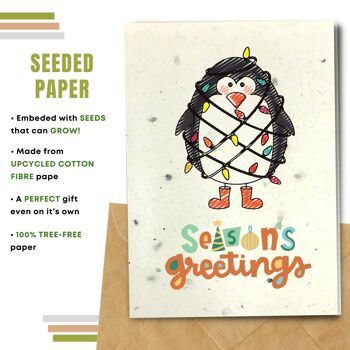 Carte de Noël écologique, pingouin, paquet de 8 1